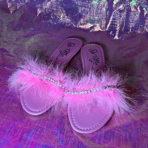Fuzzy Jewel Slippers